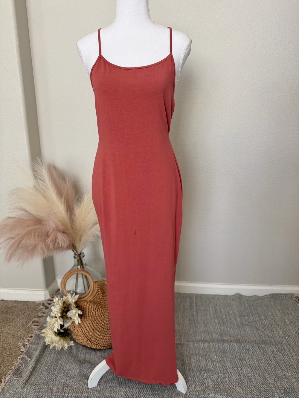 Fashion Nova - Women's Brick Spaghetti-Strap Maxi Dress